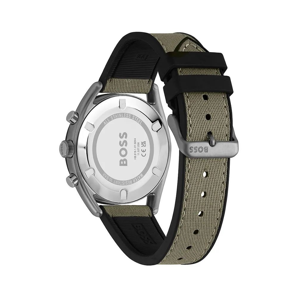 Hugo Boss BO1514092 Chronometer Green Fabric Men's Watch