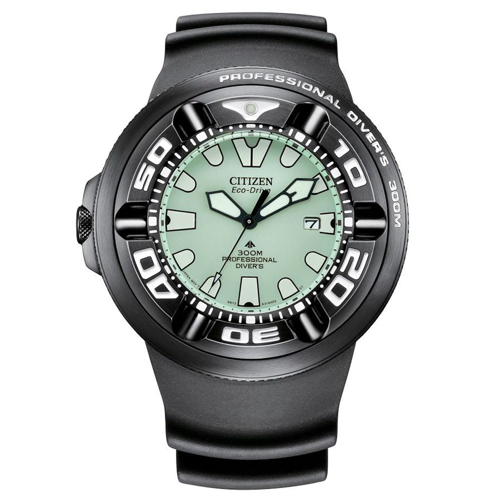 Citizen PROMASTER DIVER Black Rubber Green Dial Sport 48mm Men Watch