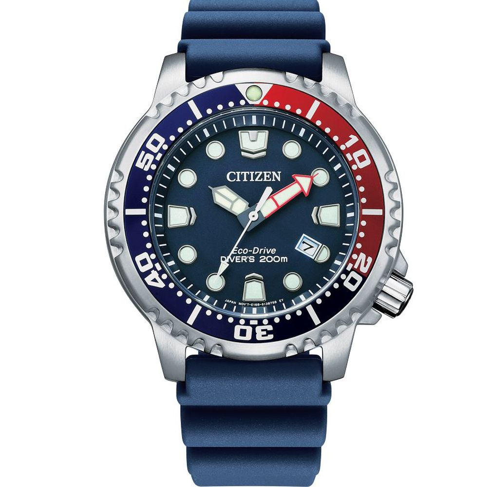 Montre de sport Citizen en caoutchouc bleu
