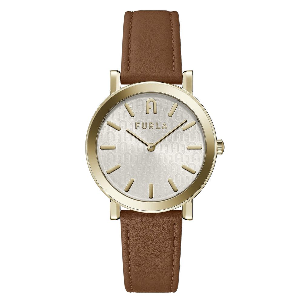 Furla Brown Leather Dress Watch