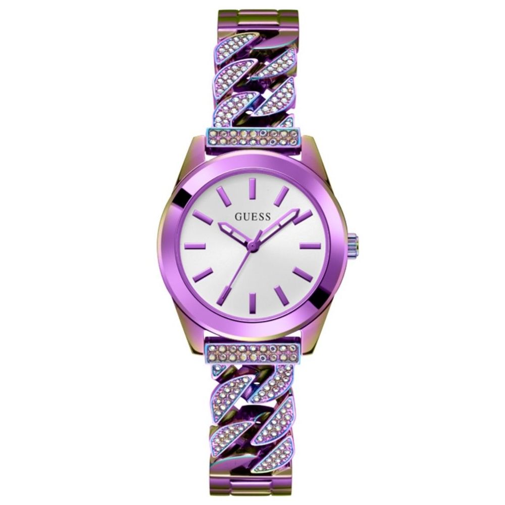 Montre-bracelet Guess multicolore en acier inoxydable