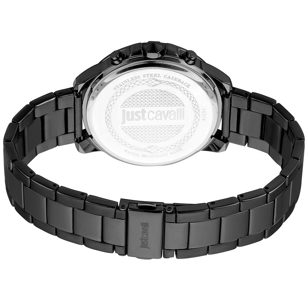 Montre Just Cavalli à bracelet en acier inoxydable noir