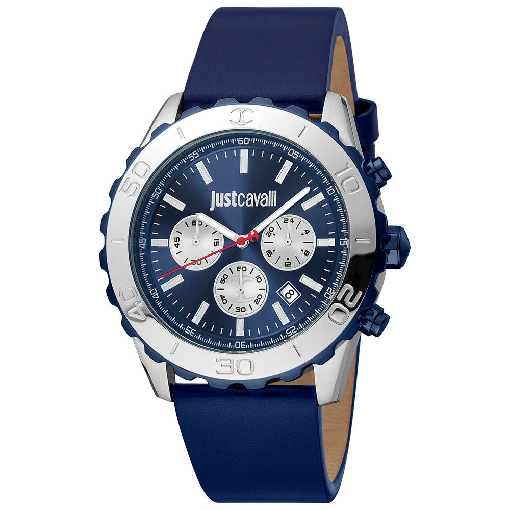Montre de sport Just Cavalli en cuir bleu
