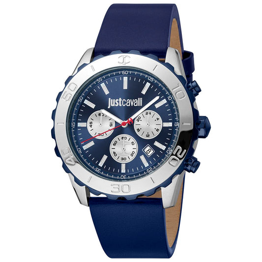 Montre de sport Just Cavalli en cuir bleu