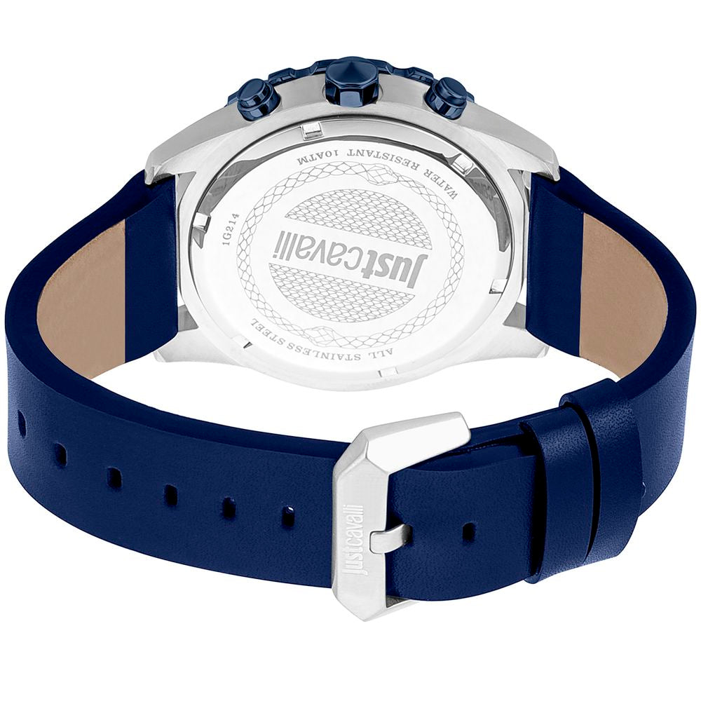 Montre de sport Just Cavalli en cuir bleu