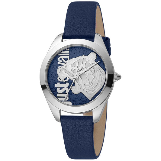 Just Cavalli Blue Leather Dress 32mm Women Watch