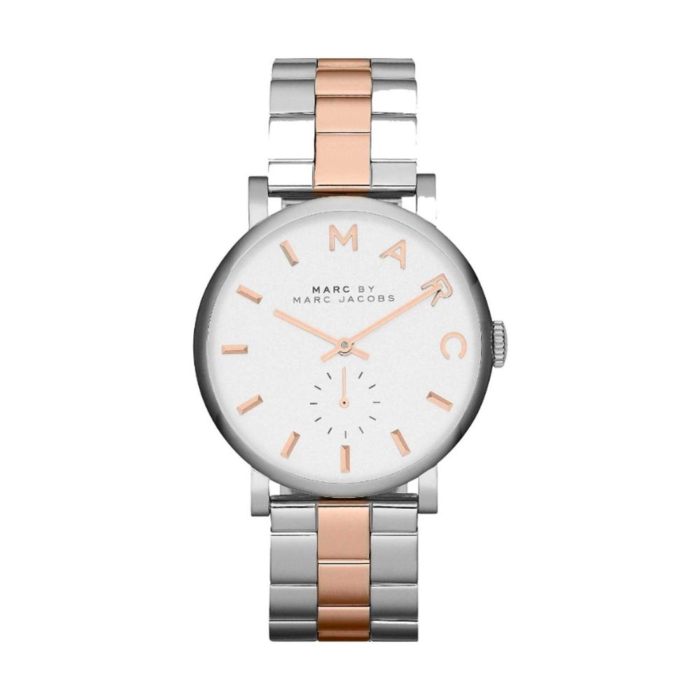 Montre femme Marc Jacobs en acier inoxydable gris et or rose, 36 mm