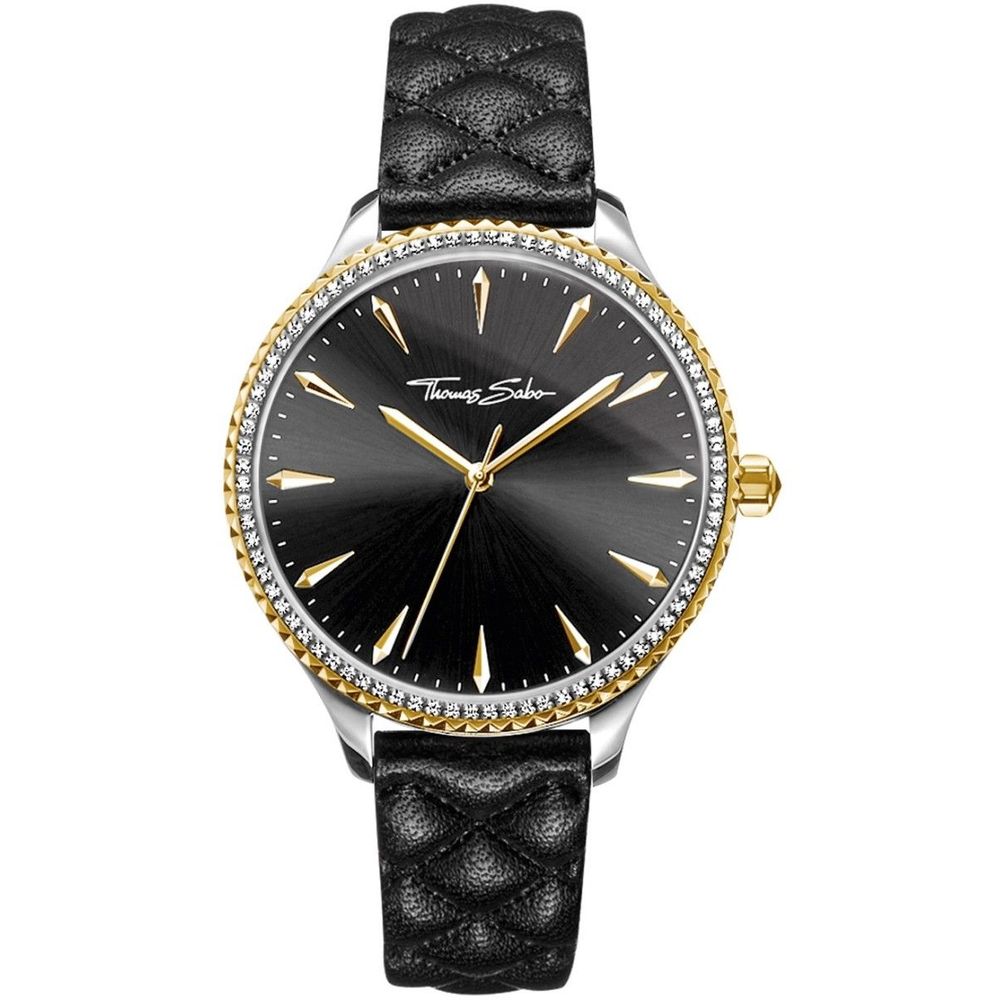 Montre habillée en cuir noir Thomas Sabo
