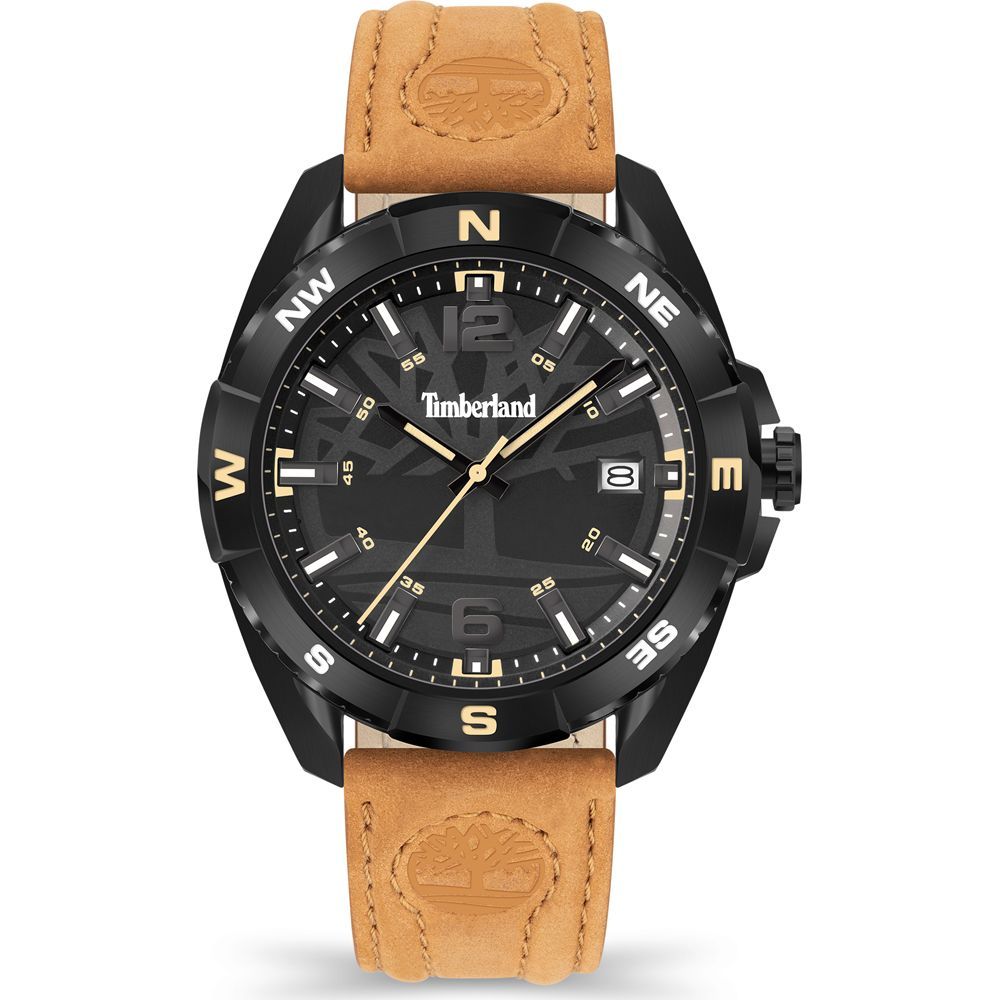 Montre habillée en cuir marron Timberland
