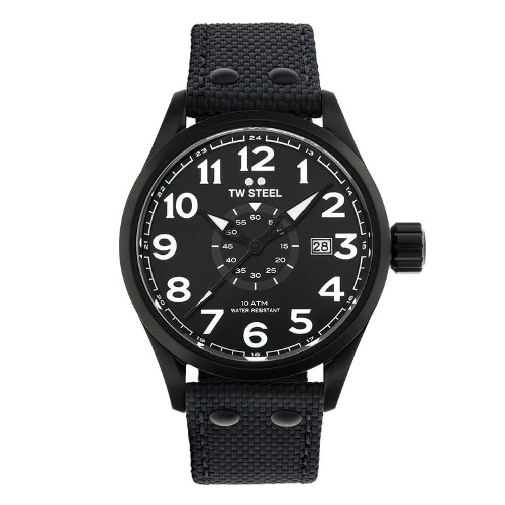 Montre de sport TW en acier et tissu noir