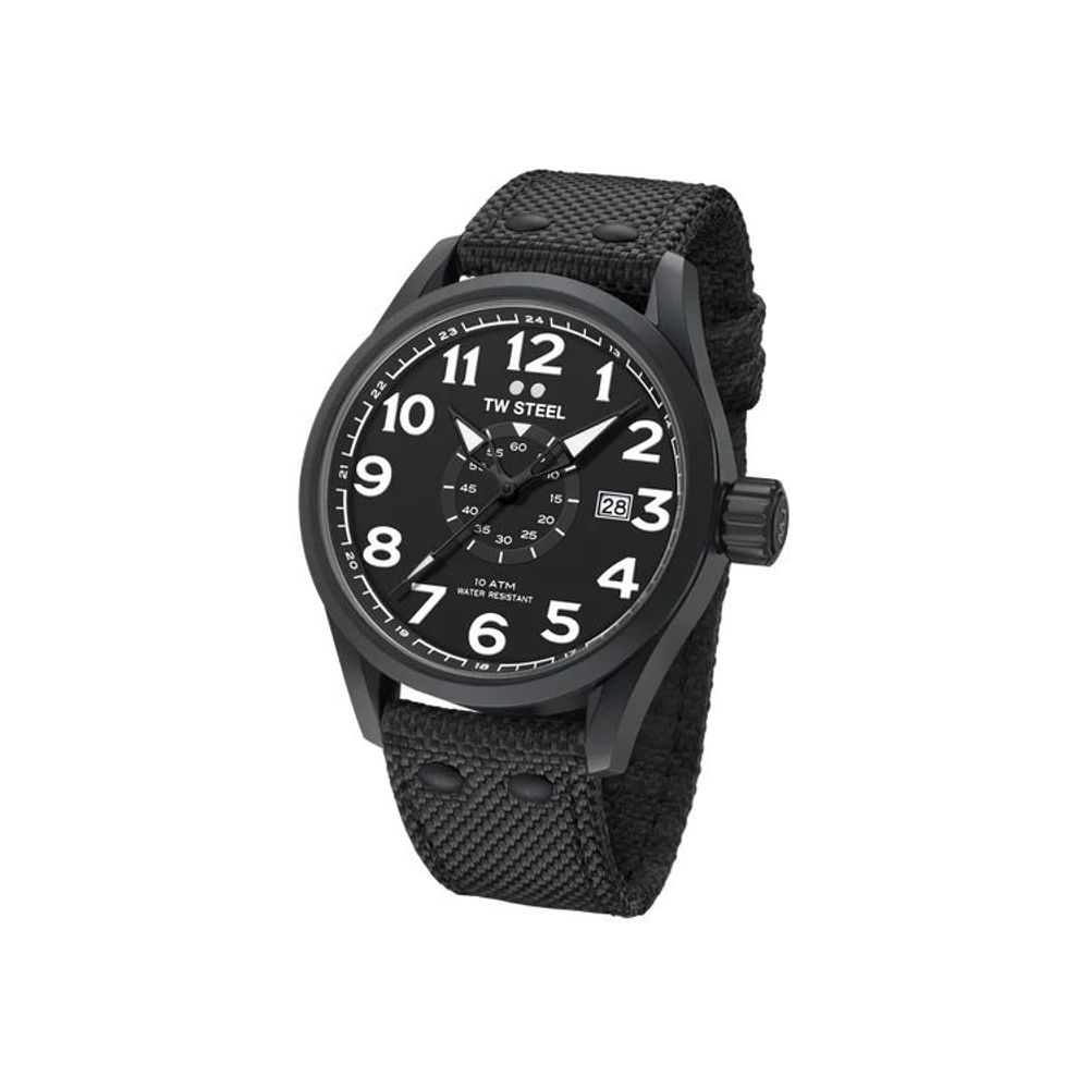 Montre de sport TW en acier et tissu noir