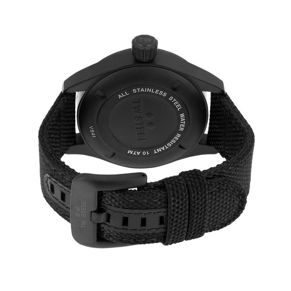 Montre de sport TW en acier et tissu noir