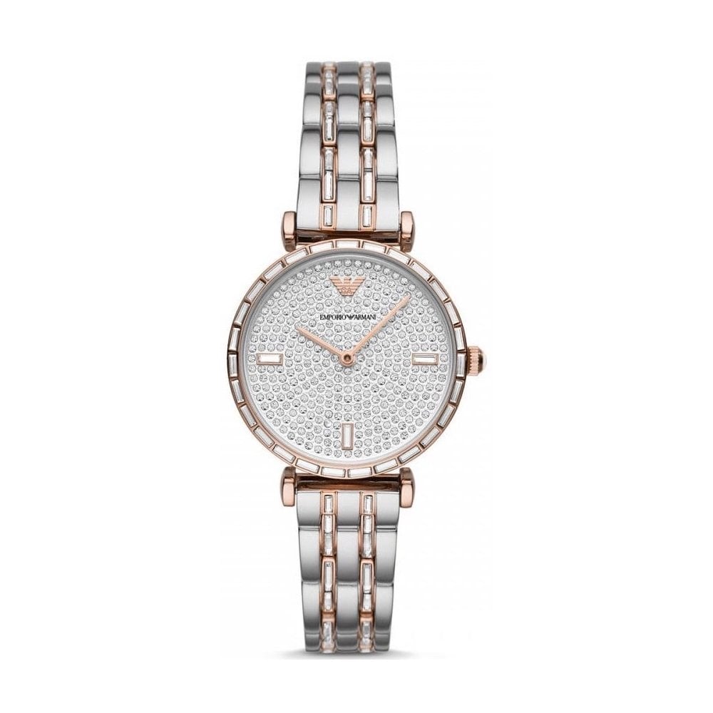 Emporio Armani AR11293 Two-Tone Crystal Pave Women Watch